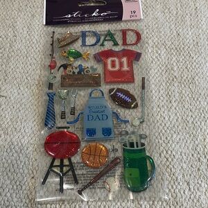 Scrapbooking / greeting card making supplies - dad Themed Dimensional Stickers